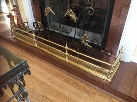 brass fireplace fender