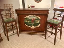 Painted Prestwick Golf Club bar & pr. stools