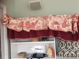 one of a pair of toile custom valances