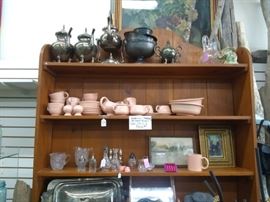 WHOLE SET OF APRICOT FIESTA, WONDERFUL EARLY VINTAGE SILVERPLATED TEA AND COFFEE SET 