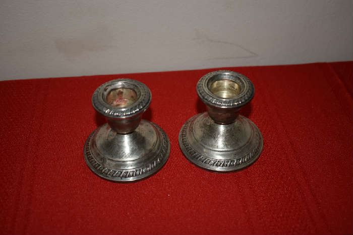 WEIGHTED STERLING CANDLEHOLDERS