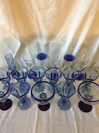 Blue Glassware Lot