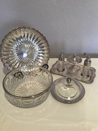 Glass and Silverplated Set