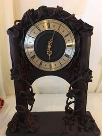 Leather Roses Clock