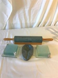Marble Kitchen Items and Glass Coasters