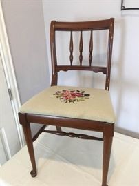 Vintage Chair with Needlepoint Seat