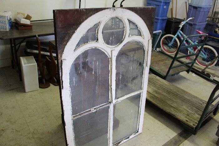 vintage 1800's window from building off downtown square in Fayetteville TN 