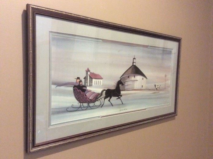 Authentic Numbered Print "Across the Silent Snow" by P. Buckley Moss