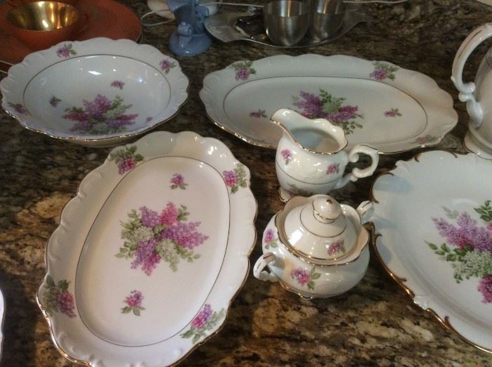 Schumann Arzberg Germany E & R Golden Crown China Set "Lilac Time"