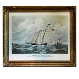 "The America Schooner, 190 Tons", Pint Engraving by E. Duncan