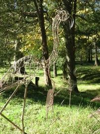 PINK FLAMINGOS. EARLY SALE $50 EACH FOR THE SMALL ONES AND $175 FOR THE LARGE ONE. CUSTOM YARD ART.