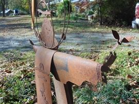 2 PIECES OF ANGEL METAL ART BY JOEL HAAS.