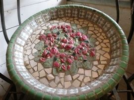 MOSAIC BIRD BATH TOP.