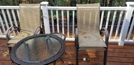 outside chairs and table set