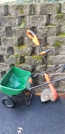 spreader and weed whacker