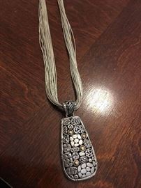 FINE - Sterling Silver & 18K Necklace 