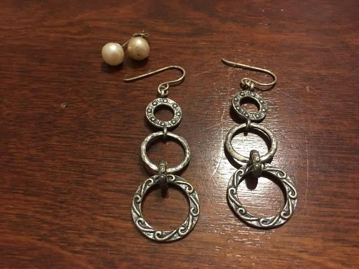Sterling Silver & Authentic Pearl Earrings