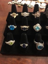 HUGE Collection Fine Sterling Silver Rings