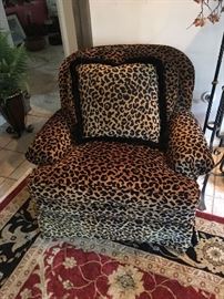 Fine Plush Custom Leopard Arm Chair 