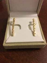 14K & Diamond String Earrings 