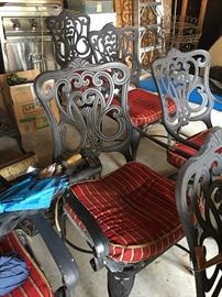 HUGE Iron Bistro Set (large table plus chairs, lounger, side tables & more)