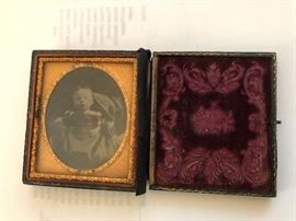 Antique tintype photo in book case with clasp Circa1850