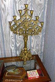 Antique brass Church candelabra