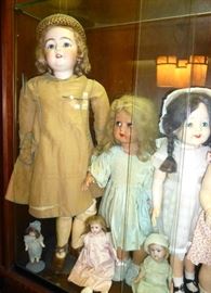 Large doll on left is Simon & Halbig 36 inches tall