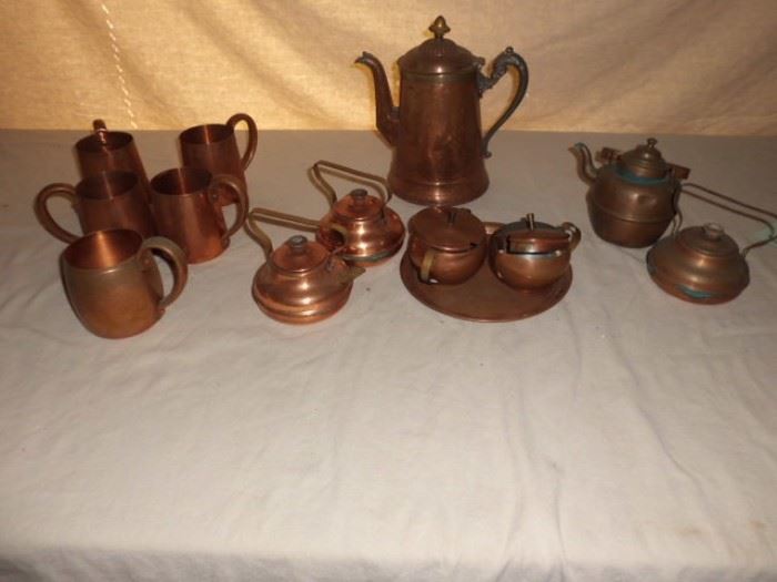 Vintage Copper Coffee Set and More