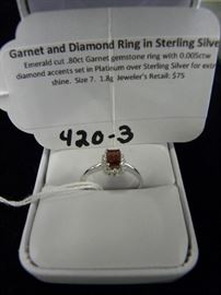 Sterling Silver & Garnet Ring