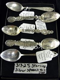 Sterling Silver Collector Spoons Including Disney