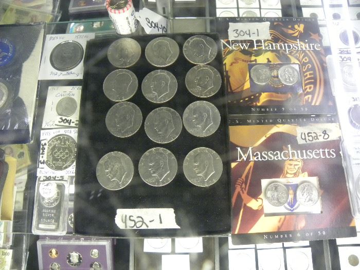 Coins, Ike Dollars & Statehood Quarters