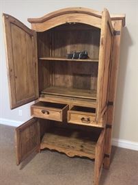 Pine TV cabinet with the drawers  $400