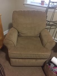  Beige side chair / Rocker with ottoman $200  One year old