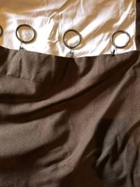 Four Custom Brown draperies curtains