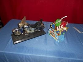 Collectible Motorcycle and MM Figurines
