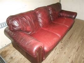 Leather Couch Burgundy Color
