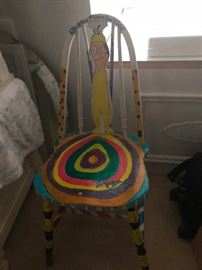 hand painted art furniture chair