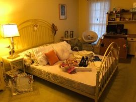 Ethan Allen queen iron bed with box spring