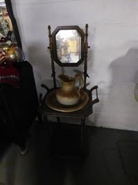 Wash Bowl and Pitcher with Stand