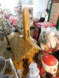 Lighted Folk Art Church