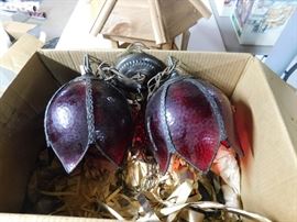 Vintage Ruby Red Hanging Lamps
