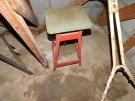 Metal and Wood Stool