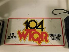 Metal 104 WTQR License Plate 