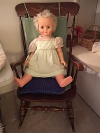 Rocking Chair & Large Doll