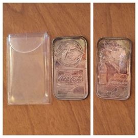 Coca Cola One Troy Ounce Silver Bar(75th Anniversary) 