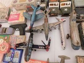 Tin Litho Airplanes in Various Condition