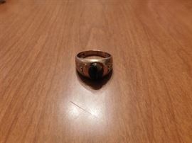 10k Gold Mens Tiger Eye Ring