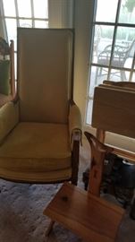 side chair - Tall back gold velvet. A dear friend, with a boutique in Costa Rica, just posted pictures of similar chairs and called it "Lounge Lizard" style... I am stealing her phrase!