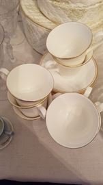 Royal Doulton Cups and Saucers, coordinate with china but does not match.